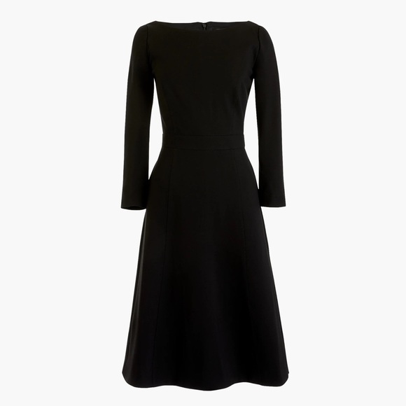 J. Crew NWT Fit & Flare Sheath Dress Stretch Ponte Knit Black SZ 2 - Picture 15 of 16